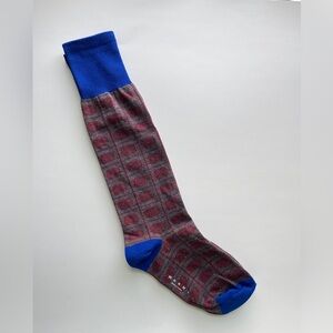Marni Blue and Gray Patterned Dress Socks